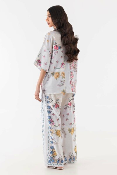 Stitched White Floral Shirt