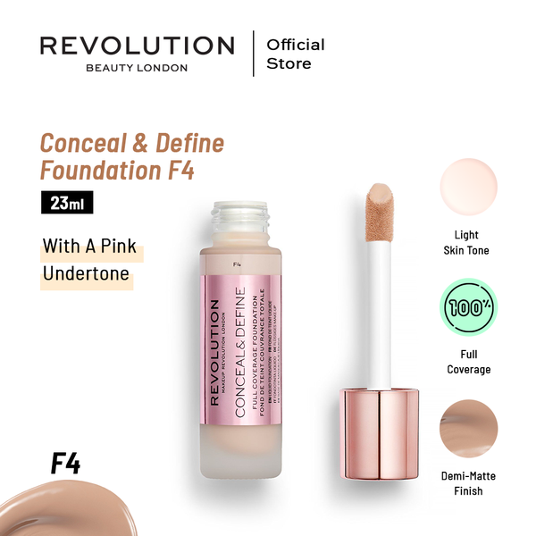 Makeup Revolution Conceal & Define Foundation - F4