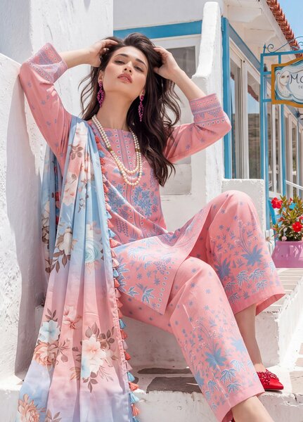Coco by Al Zohaib Unstitched Printed Cambric 3 Piece Suit AZ26UCC D-07 - Casual Collection