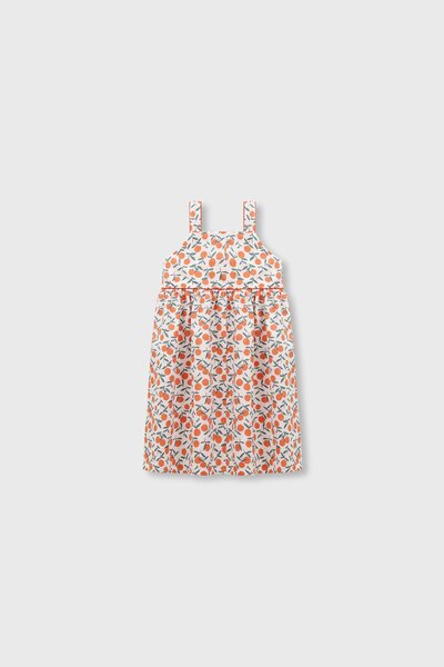 Citrus Twirl Cotton Dress