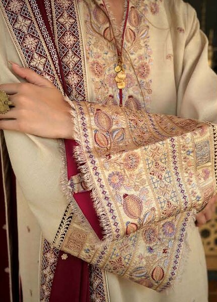 Beneath Bukhara by Mushq Unstitched Embroidered Karandi 3 Piece Suit MU26UBBW Frosted Dome HUNWI260110 - Winter Collection