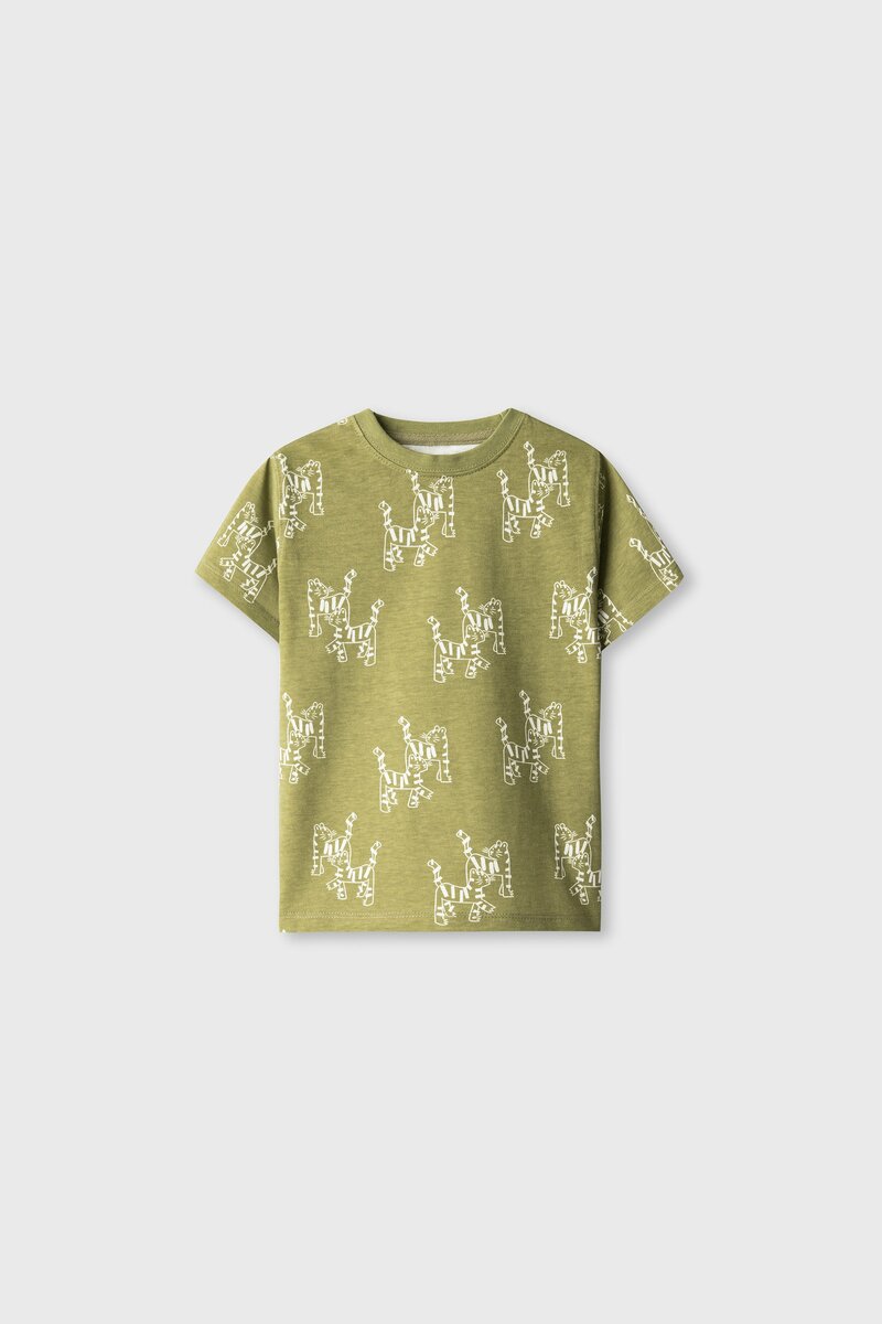 Boys Olive Sketches Tee