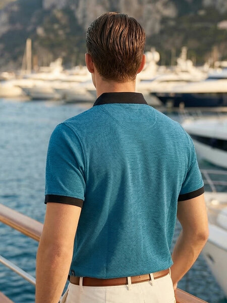 Dark Teal Bird Eye Polo T-Shirt (POLO-1166)