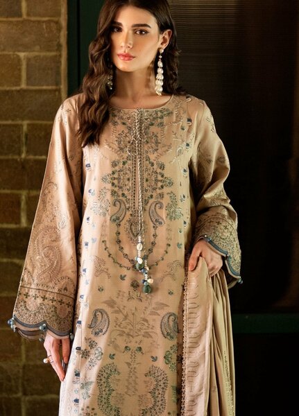 Serenity by Florent Unstitched Embroidered Dobby 3 Piece Suit FL26USF Aurea - Festive Collection