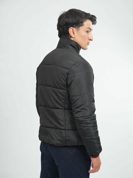Brumano Mens RTW Solids Poly Jacket Black Puffer Jacket Winter Collection