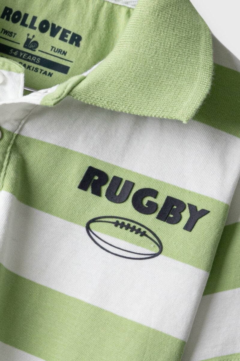 Boys Pistachio Rugby Polo Shirt