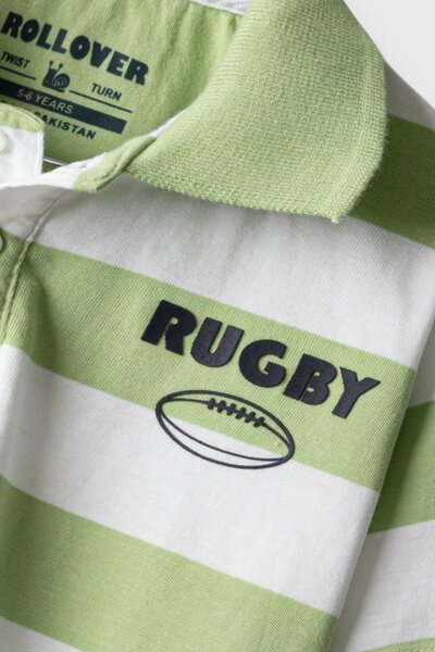 Boys Pistachio Rugby Polo Shirt
