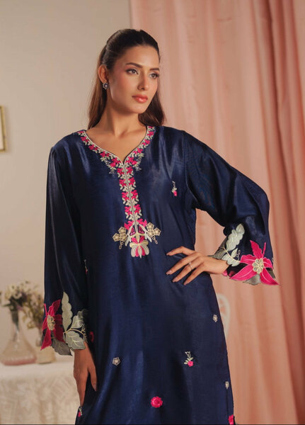 Sprinkles Women RTW Embroidered Suede 1 Piece Suit Deep Petal Summer Collection