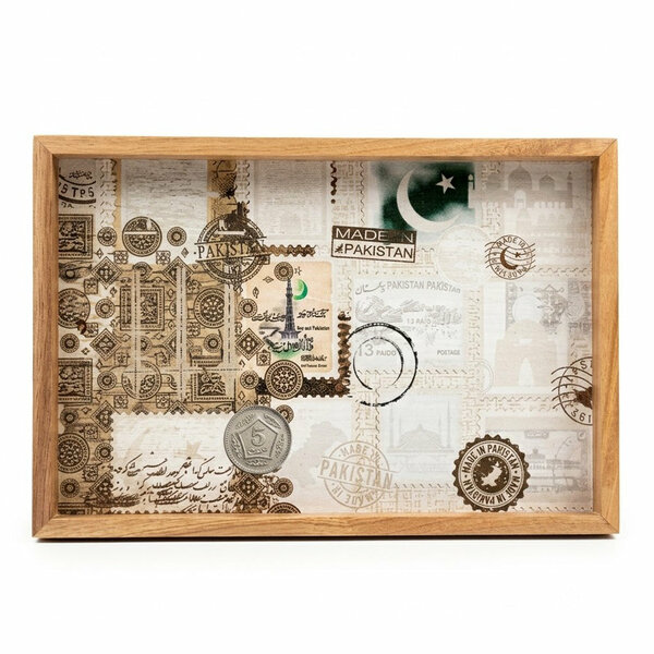 Ivory Stamp Wooden Tray Medium PK