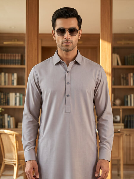 Grey Designer Shalwar Kameez (SK-739)