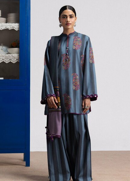 Coco by Zara Shahjahan Unstitched Printed Linen 3 Piece Suit CZ26UPL Rania 4B - Casual Collection