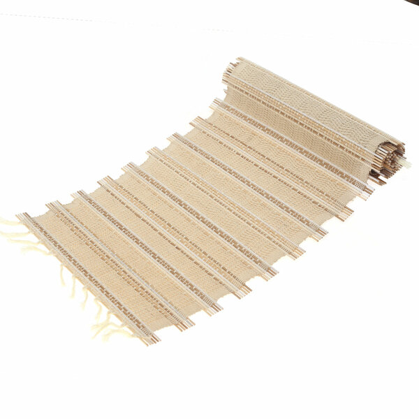 Neutral Weave Bamboo Runner 13x72" – Natural Textured Extra-Long Table Runner