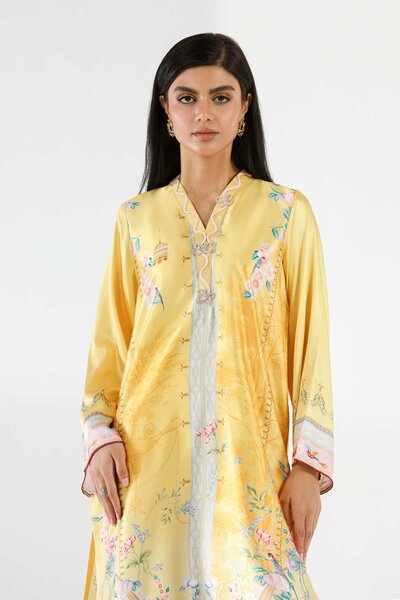 Stitched Printed Satin Shirt + Culotte