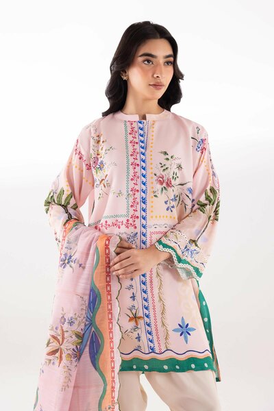 Stitched Embroidered Cambric Shirt