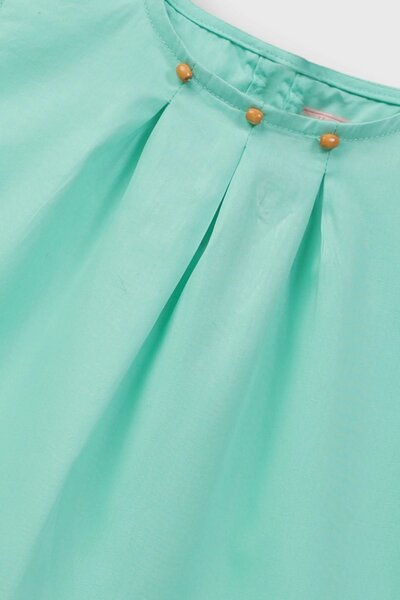 Sea Green Cotton Baby Dress Set