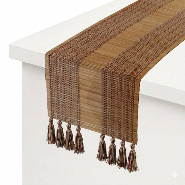 Brown Multi Bamboo Table Runner – 13 x 45 Inches