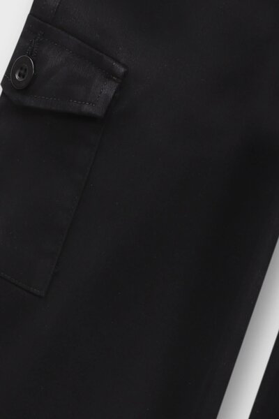 Girls Trending Black Wide-Leg Twill Pants