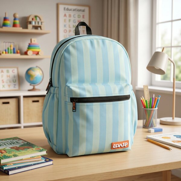 LEVUP 16" Stripes Backpack for Kids | Grade 1-4