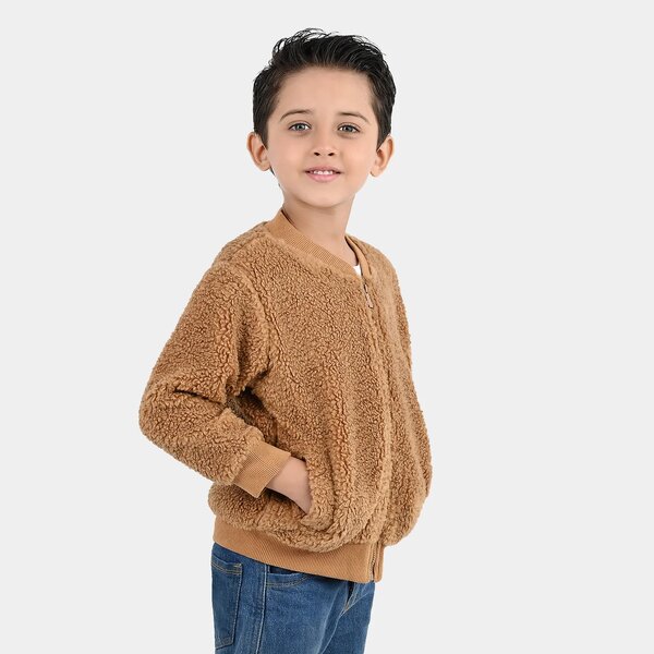 Boys Sherpa Jacket - Brown