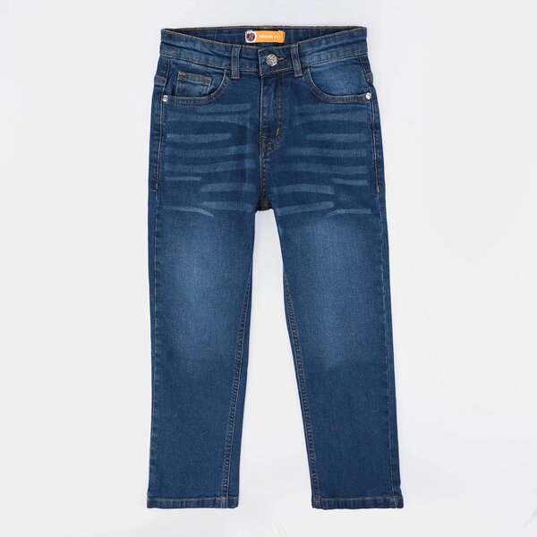 Girls Denim Rigid Basic Pants – Dark Blue