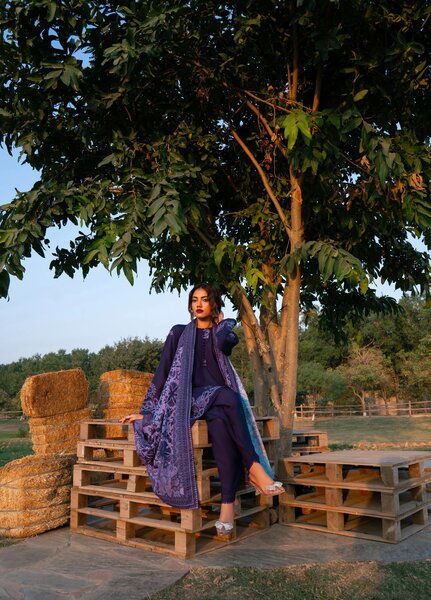 Manzil by Rashid Textiles Unstitched Embroidered Khaddar 3 Piece Suit RT26UKM D-1034 - Winter Collection
