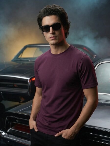 Maroon Basic T-Shirt (TEE-497)
