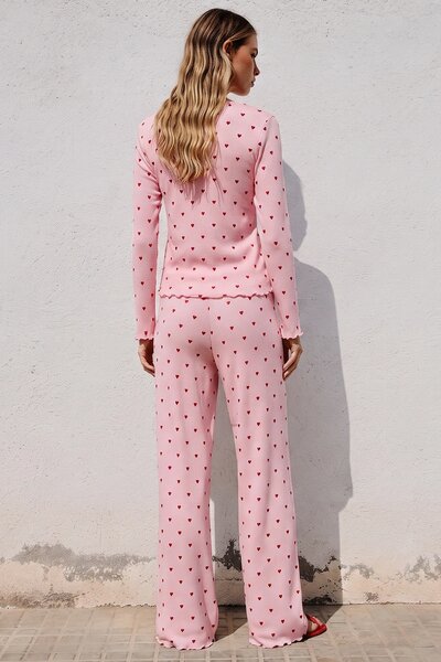 Vybe - Ivory Dream Set (Heart Printed) - Nude Pink