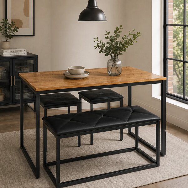 Savior dining with 2 Stool & Bench