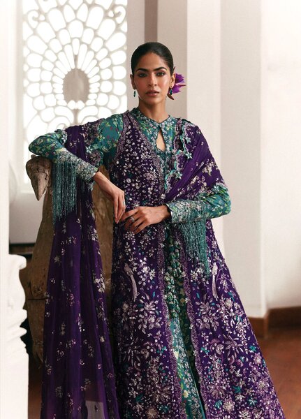 Jardin D Amour by Republic WomensWear Unstitched Embroidered Raw Silk 3 Piece Suit RW26UJA FLEUR DE SOIE WU-07 - Wedding Collection
