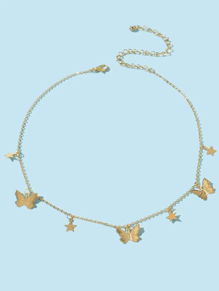 Shein Butterfly and star pendant chain