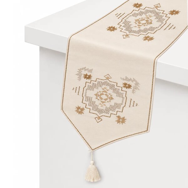 Diamond Patch Table Runner – 14 x 45 Inches | Tribal Embroidered Decorative Table Runner