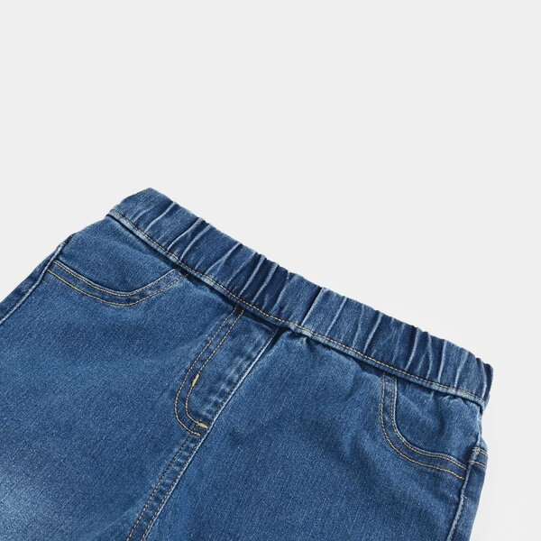 Girls Studded Stretch Denim Flared Jeggings – Dark Blue