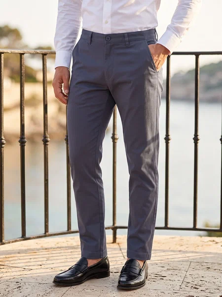 Dark Grey Smart Fit Chino Pant-73