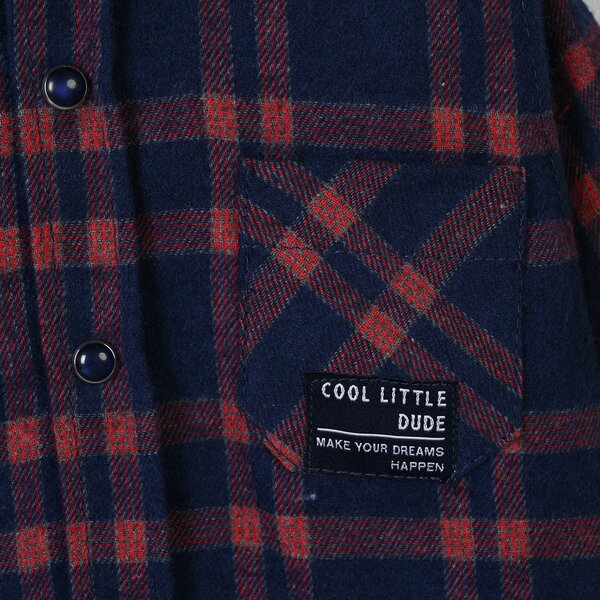 Infant Boys Flannel Basic Casual Shirt Cool Little - BLUE