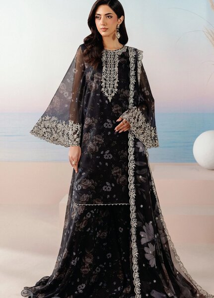 Roselle by Zarif Unstitched Embroidered Chiffon 3 Piece Suit ZR26UR  ZRRPE-VELOURA 05 - Festive Collection