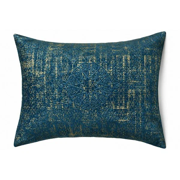 Balsam Cushion Cover with Midnight Marrakech Screenprint 12x18