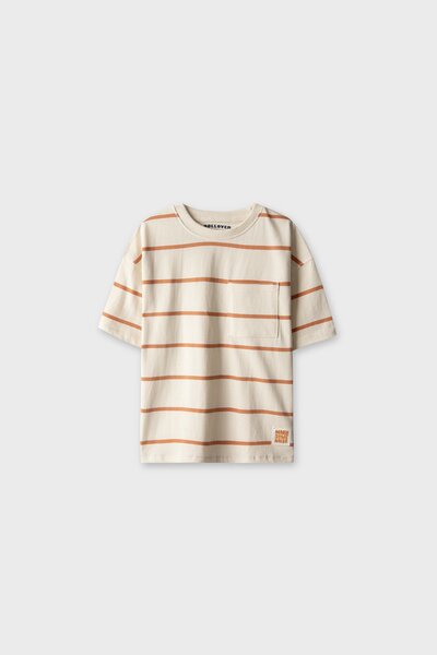 Boys Rust Stripe Drop Tee