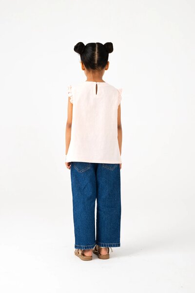 Soft Pink Flutter Cotton Top