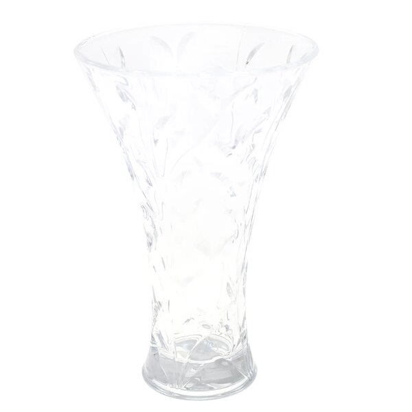 Laurus Large Vase – Elegant Clear Leaf Pattern Decorative Vase for Flowers, Tabletop, Living Room & Home Décor