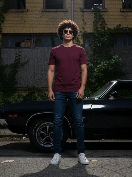 Maroon Stretchable T-Shirt (TEE-404)