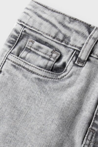 Boys Grey Panneled Denim Jeans