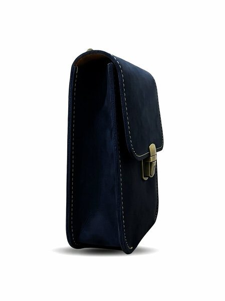 Leather Cross Body Bag Nubuck Black