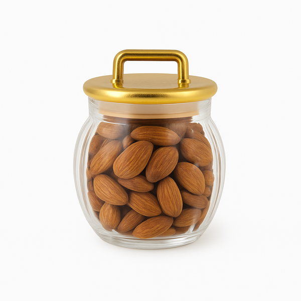 Acrylic Jar with Vertical Gold Stripe Lid