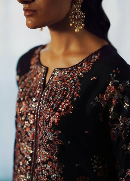 Rekha by Casualite RTW Embroidered Viscose Silk 3 Piece Suit CL26RVR Bisma - Festive Collection