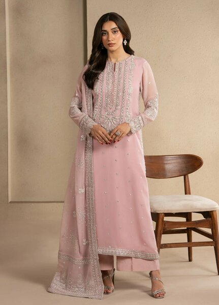 Xenia Formals Unstitched Embroidered Chiffon 3 Piece Suit XF-1289 Nila - Festive Collection