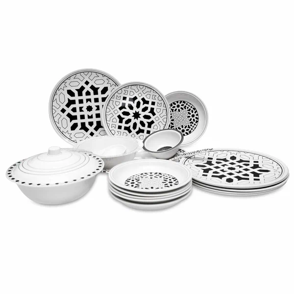 Dinner Set Geometric Black