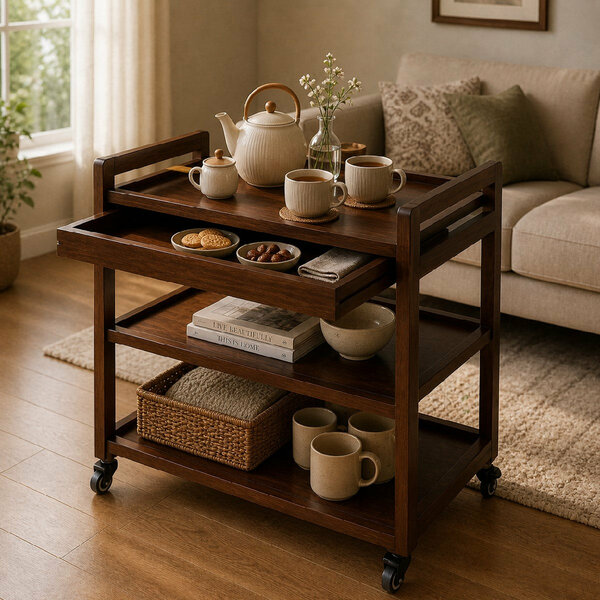 Aurra Wooden Tea Trolley