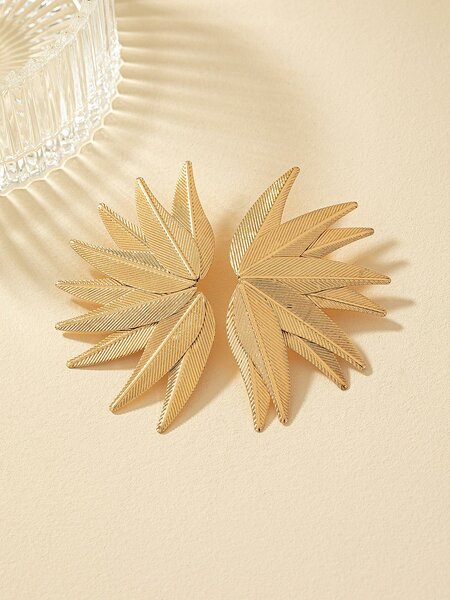 Shein - 2pcs Leaf Design Stud Earrings