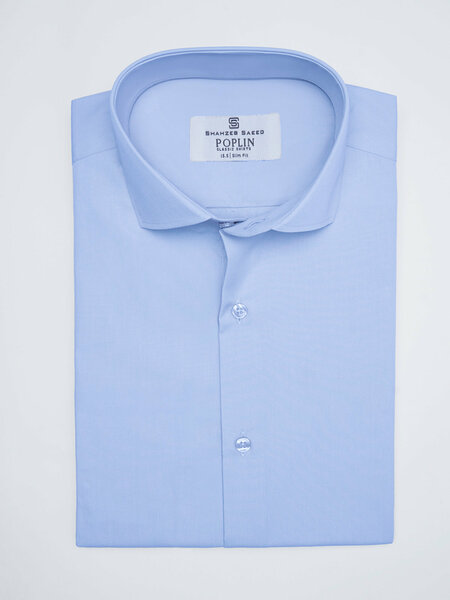 Sky Blue Plain, Cutaway Collar, Poplin Formal Shirt (FS-3057)