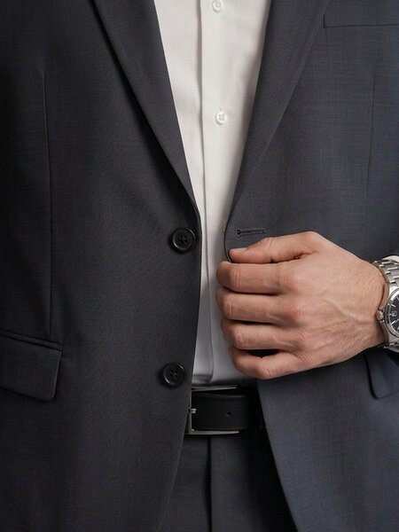 Black Plain Two Piece Suit (SF-133)